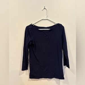Gap The Bowery Super Soft Navy Boatneck Long Sleeve Size M